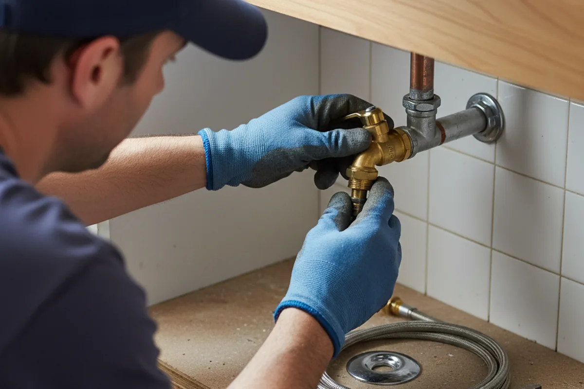 Shutoff valve and fitting work during Well Pump Repair in Burlington